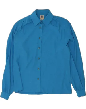 GOLDEN GATE Womens Shirt Blouse EU 40 Medium Blue Floral Polyester Military Inspired