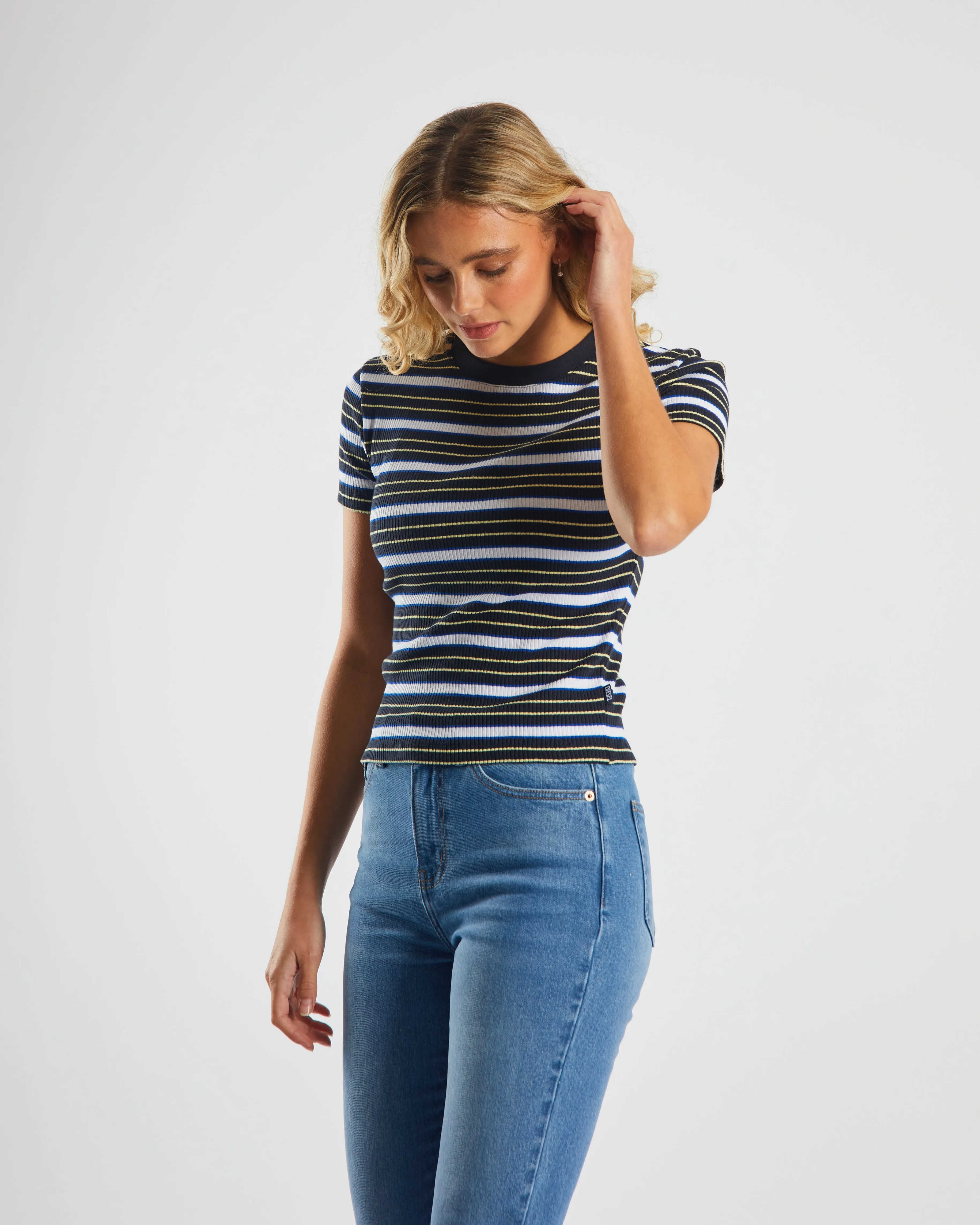 Yolanda Tee Marine Navy Sustainable Material Blend Chill Comfort