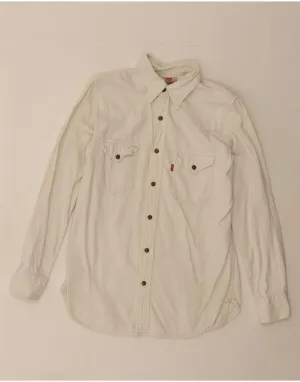 No Slip Shoulder Grip LEVI'S Womens Denim Shirt UK 14 Medium White Cotton