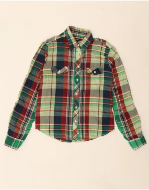 Premium Quality Winter Collection GANT Womens Shirt UK 12 Medium Green Plaid Cotton