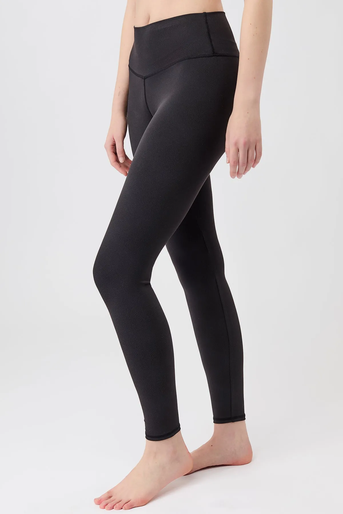 Elastic hemline Smooth Coverage Monoprinted Tights - Monochrome