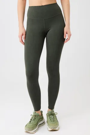 Chic and Stylish Dance Practice Fitness Lover Monoprinted Tights - Moss