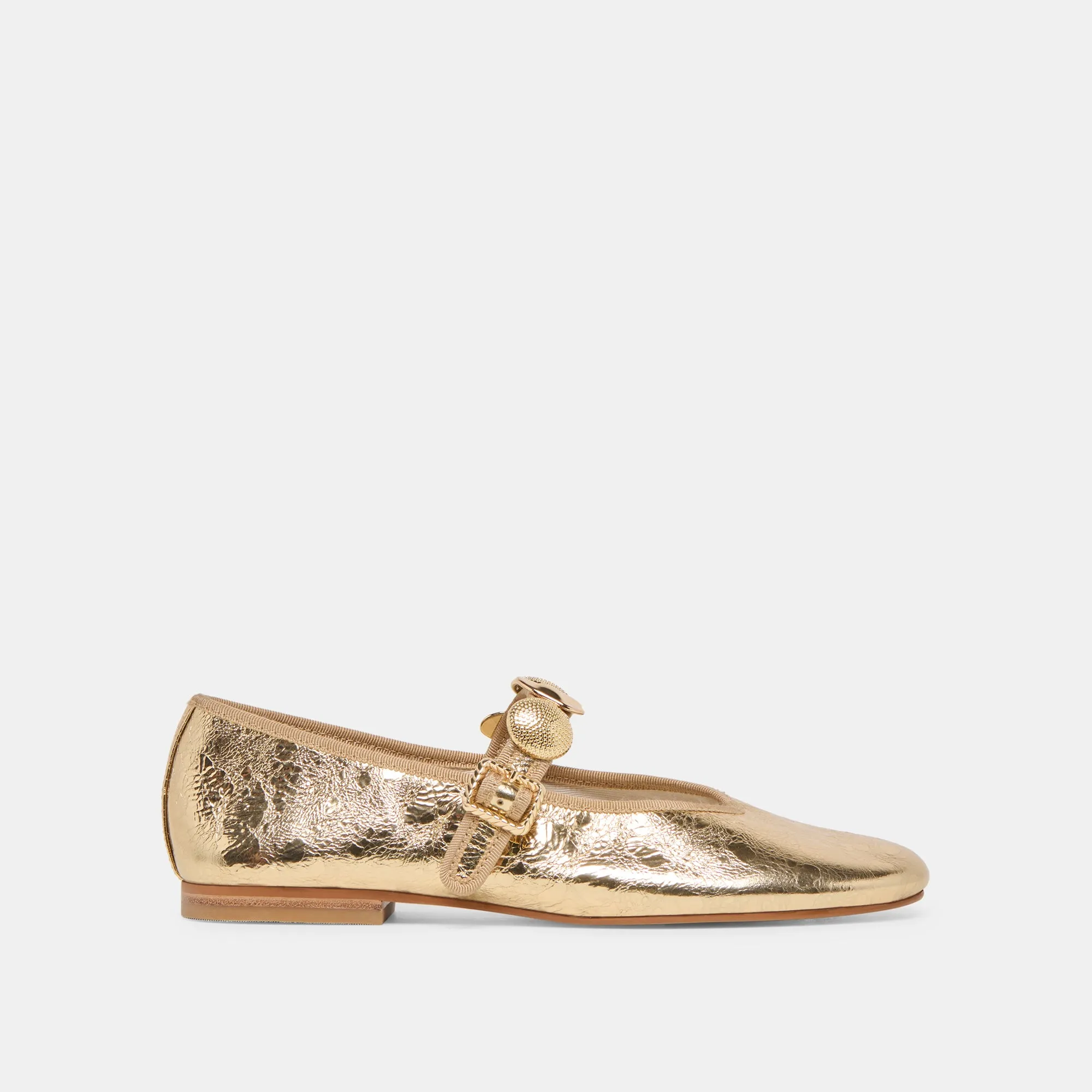 RELAN BALLET FLATS GOLD DISTRESSED LEATHER Daylong Comfort Footwear