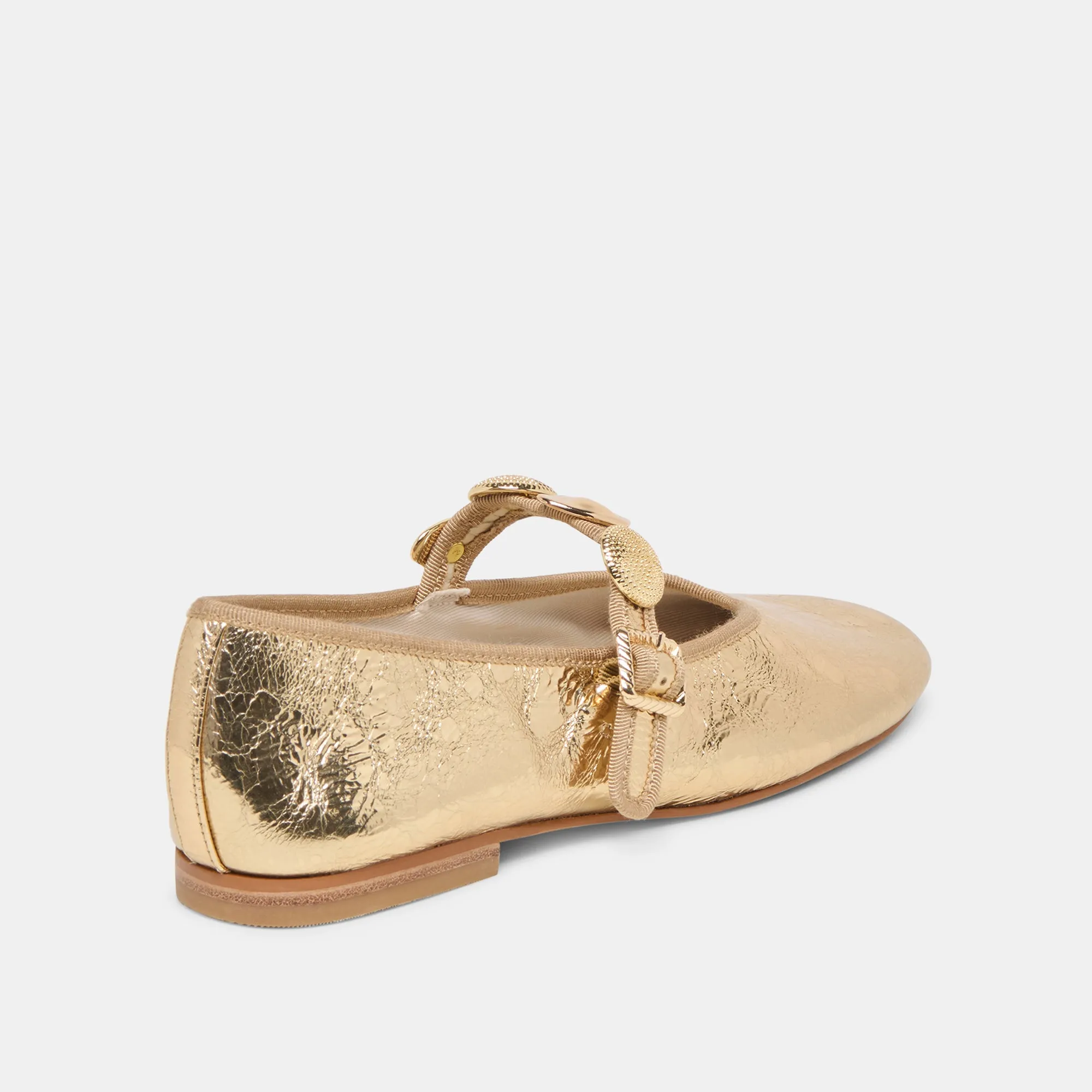 RELAN BALLET FLATS GOLD DISTRESSED LEATHER Daily Wear Energy Lift