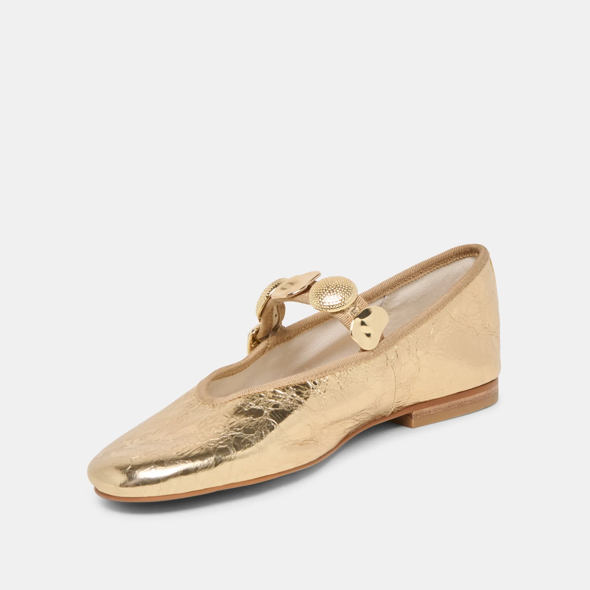 RELAN BALLET FLATS GOLD DISTRESSED LEATHER Library Step