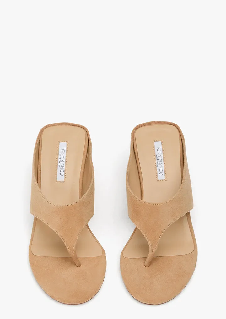 Bejeweled Heels Good Grip Swift Wheat Suede