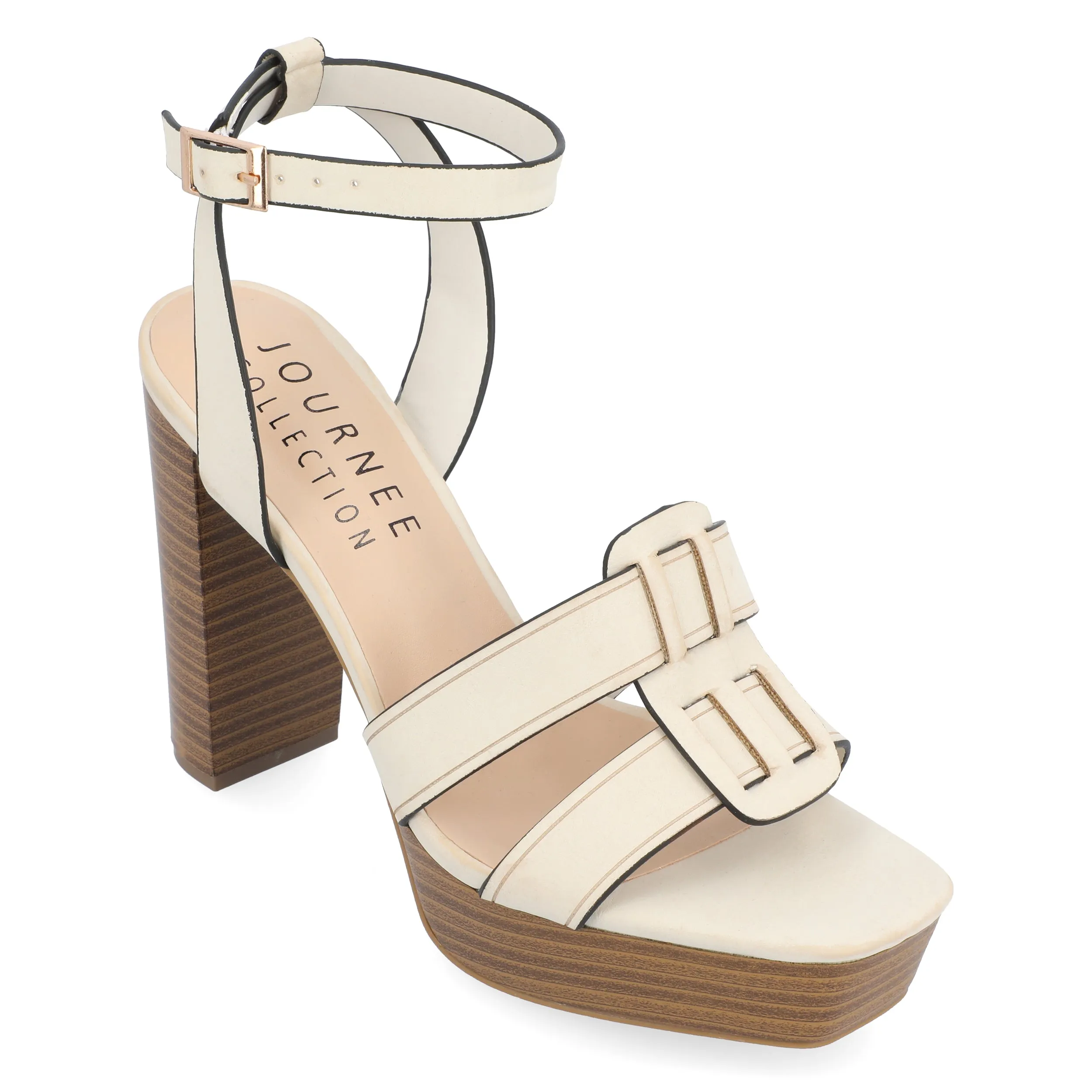 Journee Collection Women's Tru Comfort Foam Mandilyn Sandals Glam Heeled Sandals Traction pattern