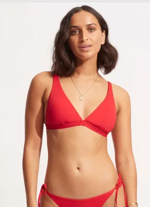 Reinforced Seams Cool Touch Fabric Seafolly Collective Longline Tri - Chilli Red