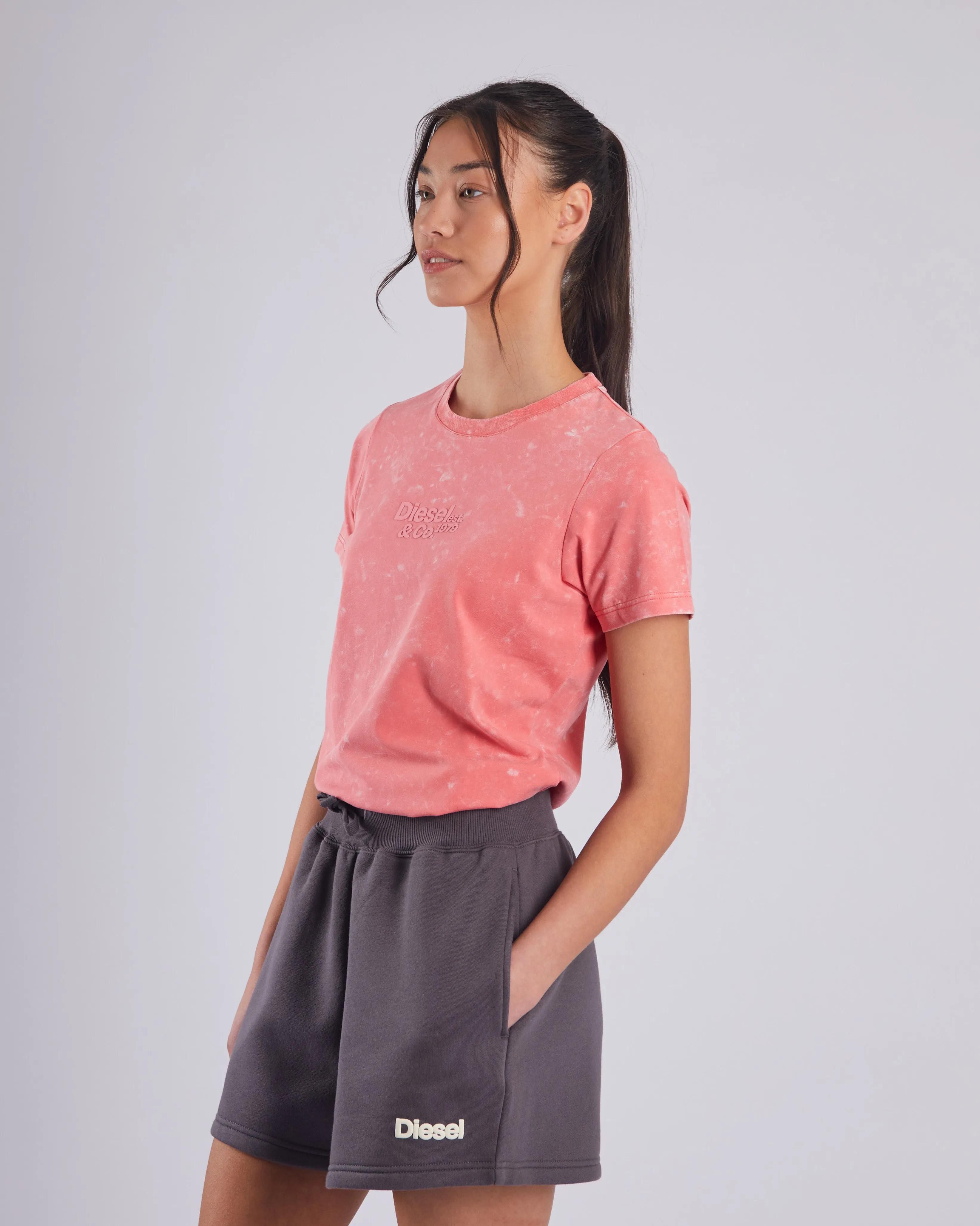 Recycled Polyester Thread Stretch Fabric Technology Marva Tee Washed Blush