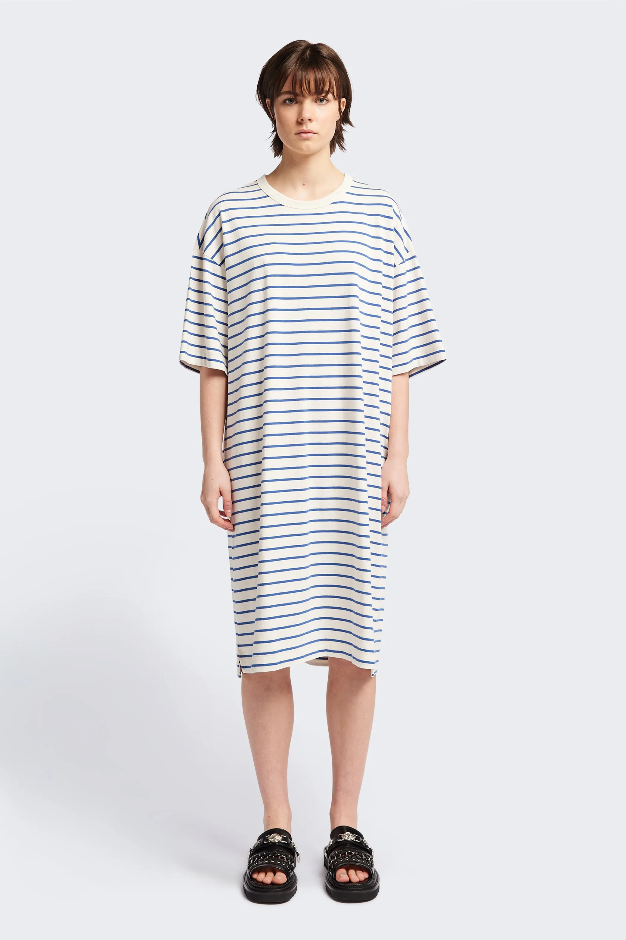 Nadir Dress Blue Stripe Neutral Flow Soft Shine