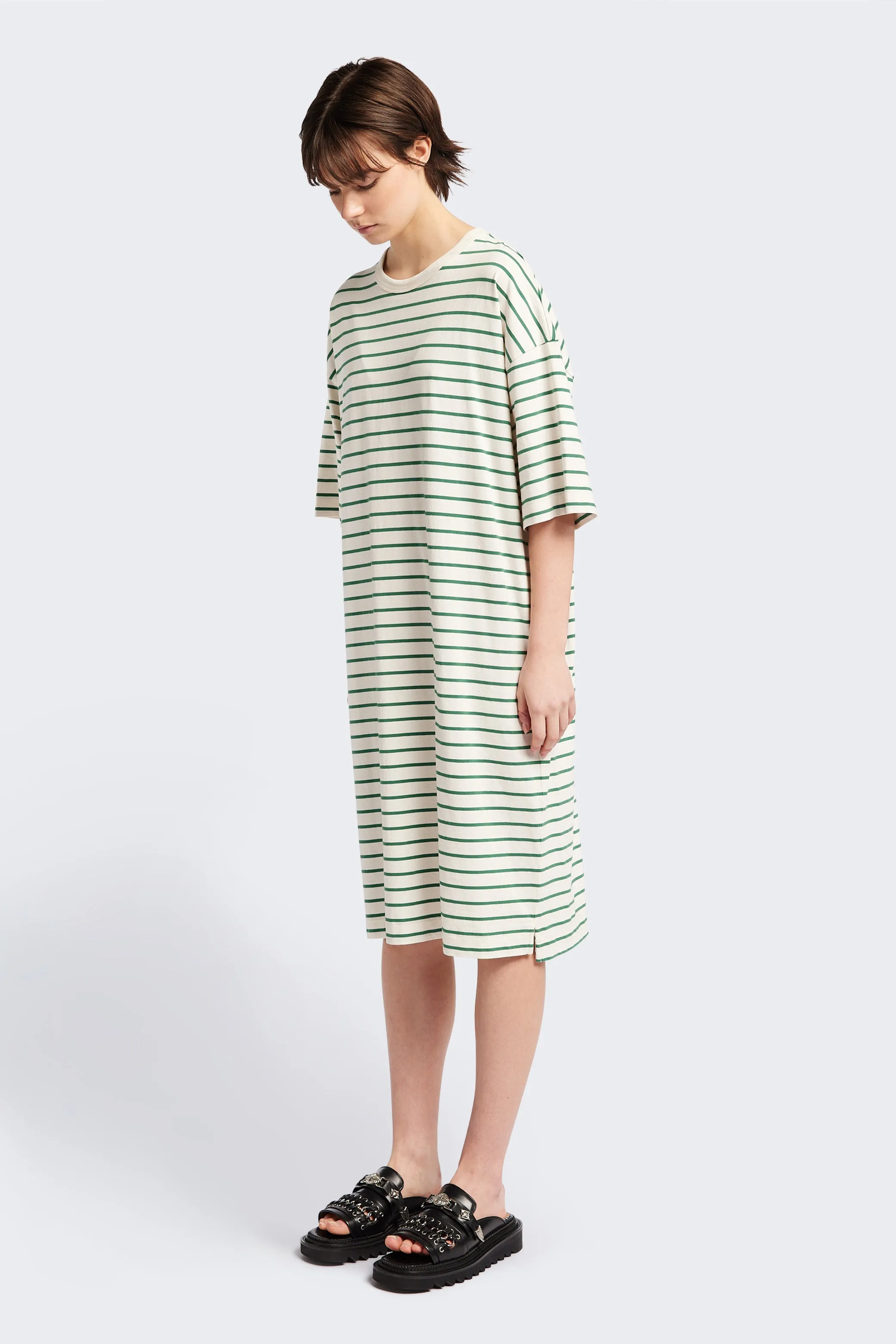 Versatile Look Eye Catching Nadir Dress Green Stripe