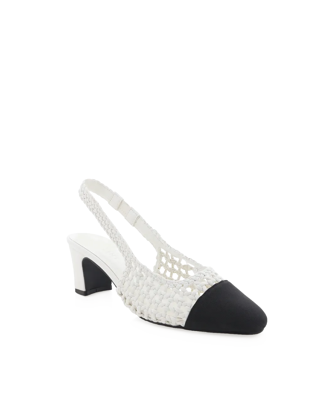 Holiday Party Footwear FLORIS - WHITE-BLACK GROSGRAIN