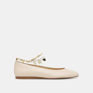BAIDEN BALLET FLATS BONE LEATHER Wood Glow