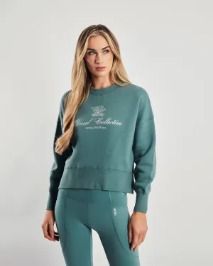 Comfy Street Style Layered Fit Celeste Sweatshirt Green Trail