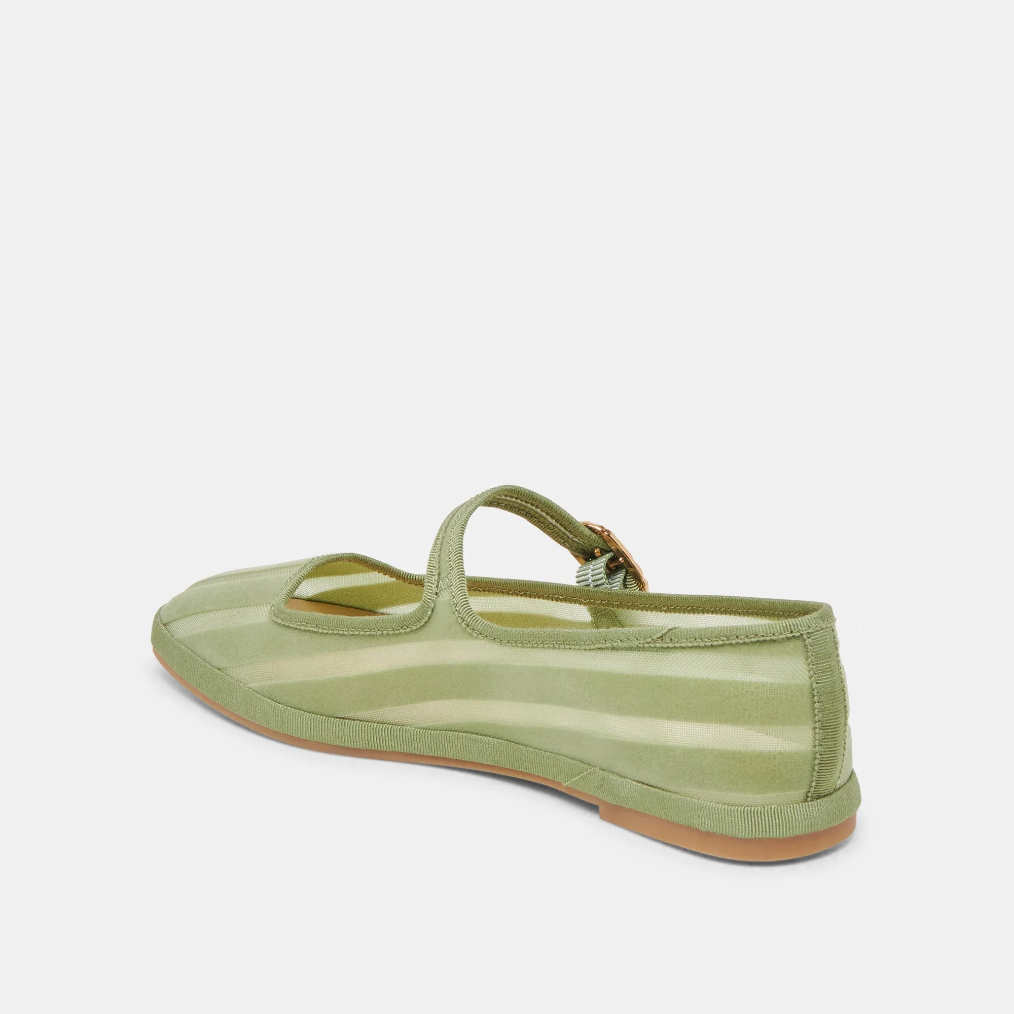 TAMEKA BALLET FLATS JADE STRIPE MESH Event Light