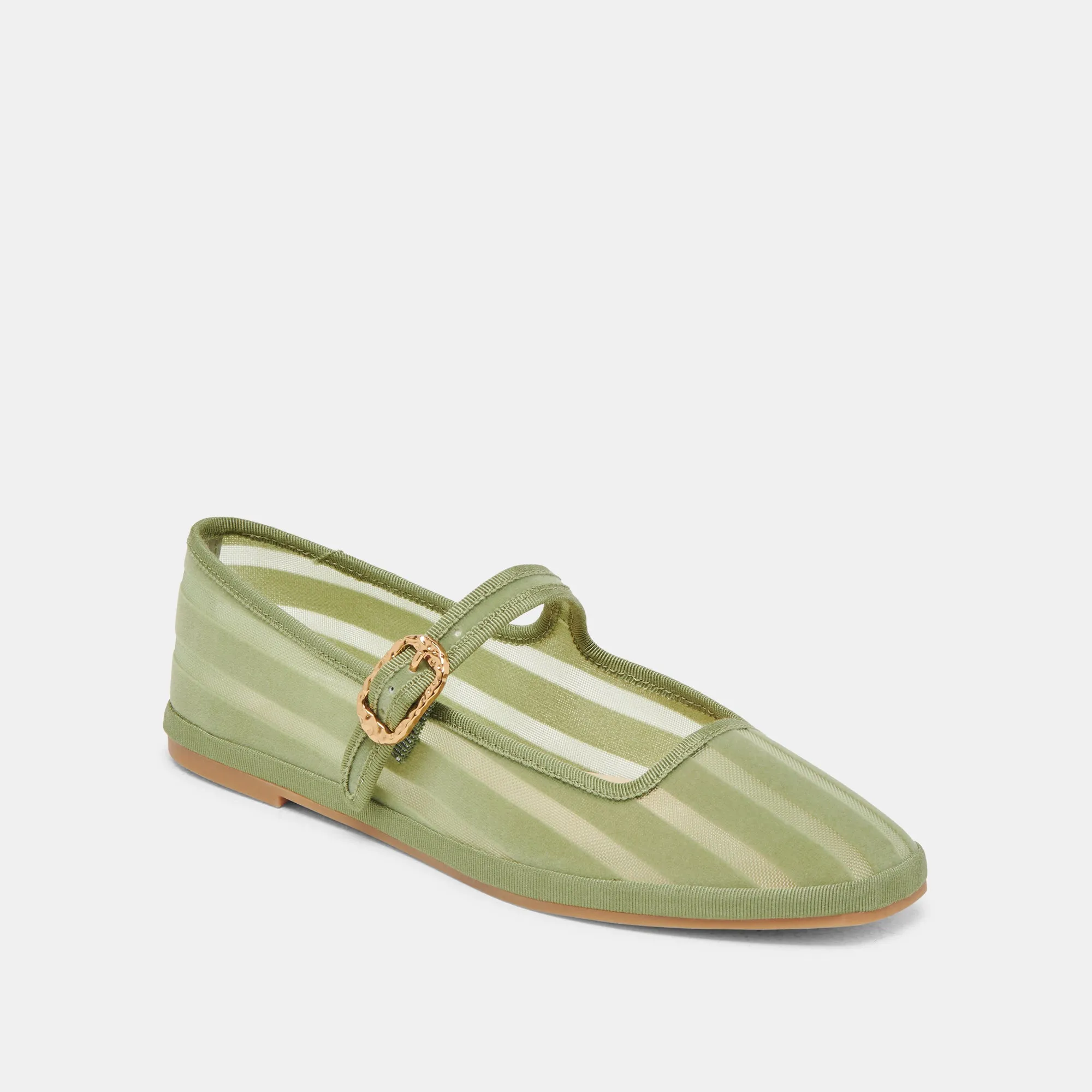 TAMEKA BALLET FLATS JADE STRIPE MESH Block Joy