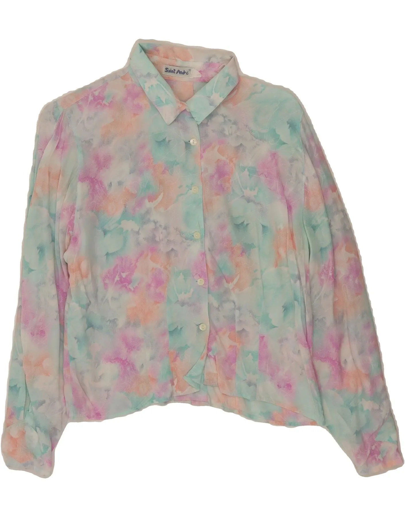 Urban Wear VINTAGE Womens Shirt Blouse UK 14 Medium Multicoloured Tie Dye Viscose
