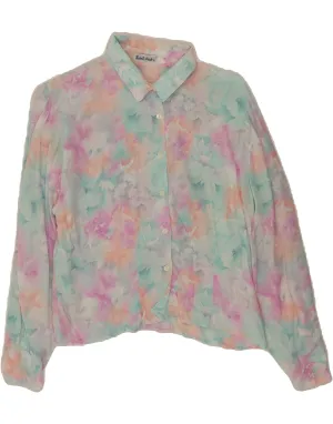 Urban Wear VINTAGE Womens Shirt Blouse UK 14 Medium Multicoloured Tie Dye Viscose