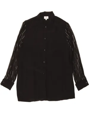 CHERIE Womens Shirt Blouse IT 46 Large Black Silk Smart Appearance Trendsetting Design