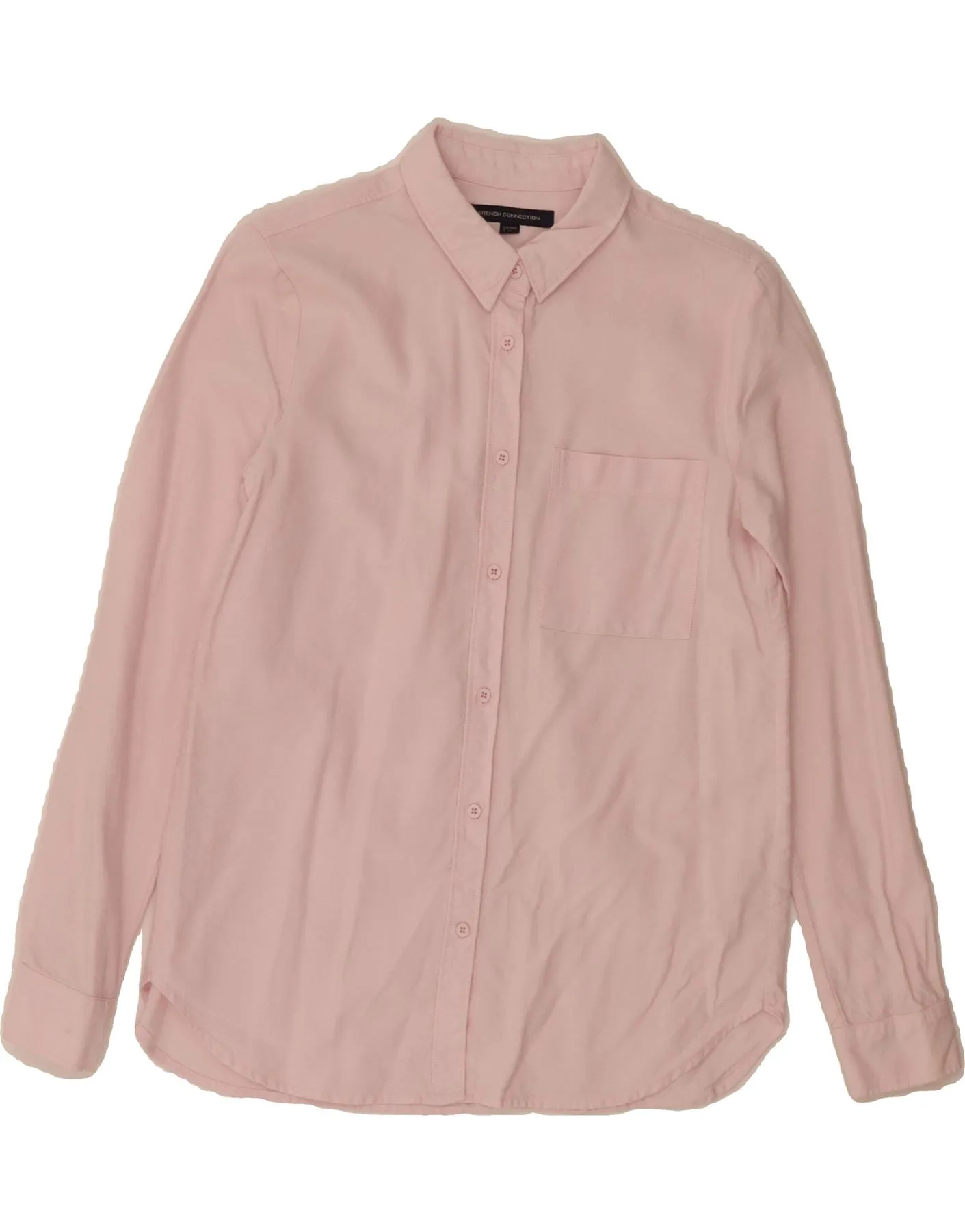 FRENCH CONNECTION Womens Shirt UK 8 Small  Pink Cotton Performance Fabric