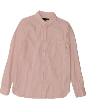 FRENCH CONNECTION Womens Shirt UK 8 Small  Pink Cotton Performance Fabric