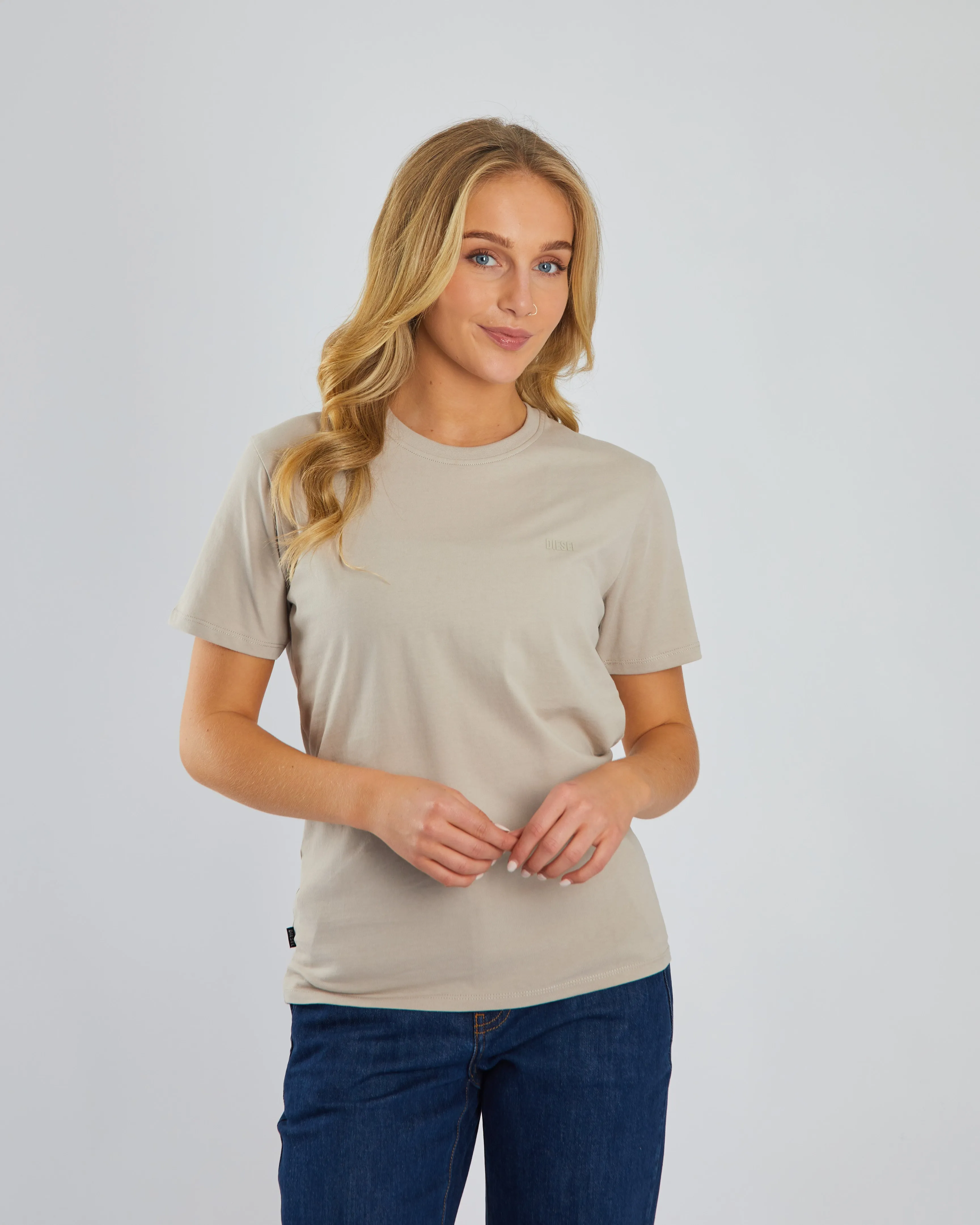 Relaxed Everyday Wear Jada Basic O Neck Warm Stone