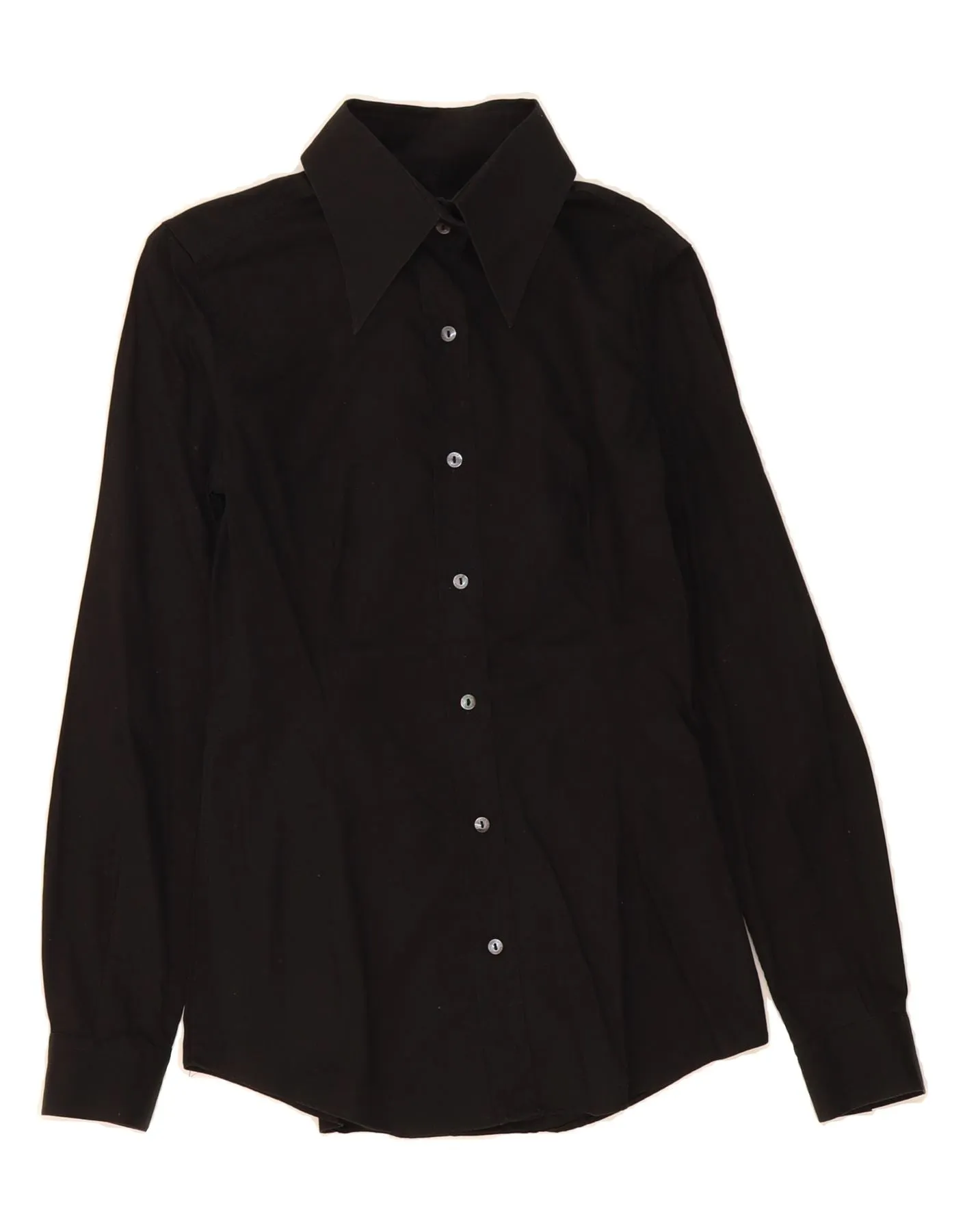 Non Static Finish Sheer Panel DOLCE & GABBANA Womens Shirt IT 44 Medium Black Cotton