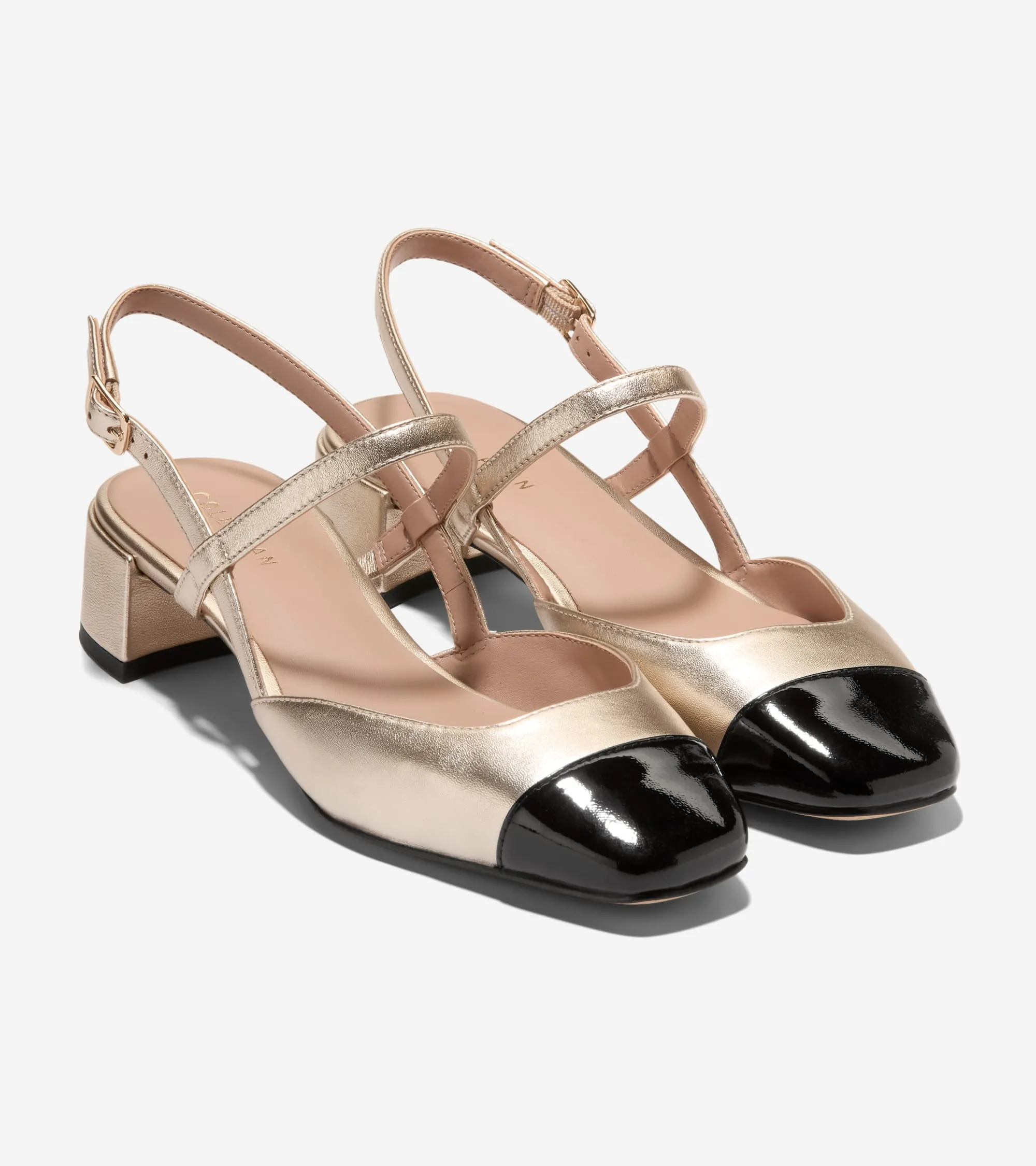 Cole Haan Women's Pella Block Heel Slingback Luxe Boots with Heels Breathable Material