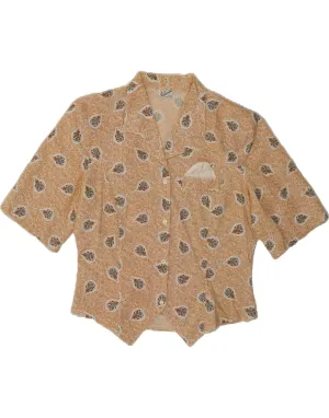 PRIMAVERA FIRENZE Womens Shirt Blouse UK 16 Large Beige Floral Eco friendly materials Thermoregulating Fabric