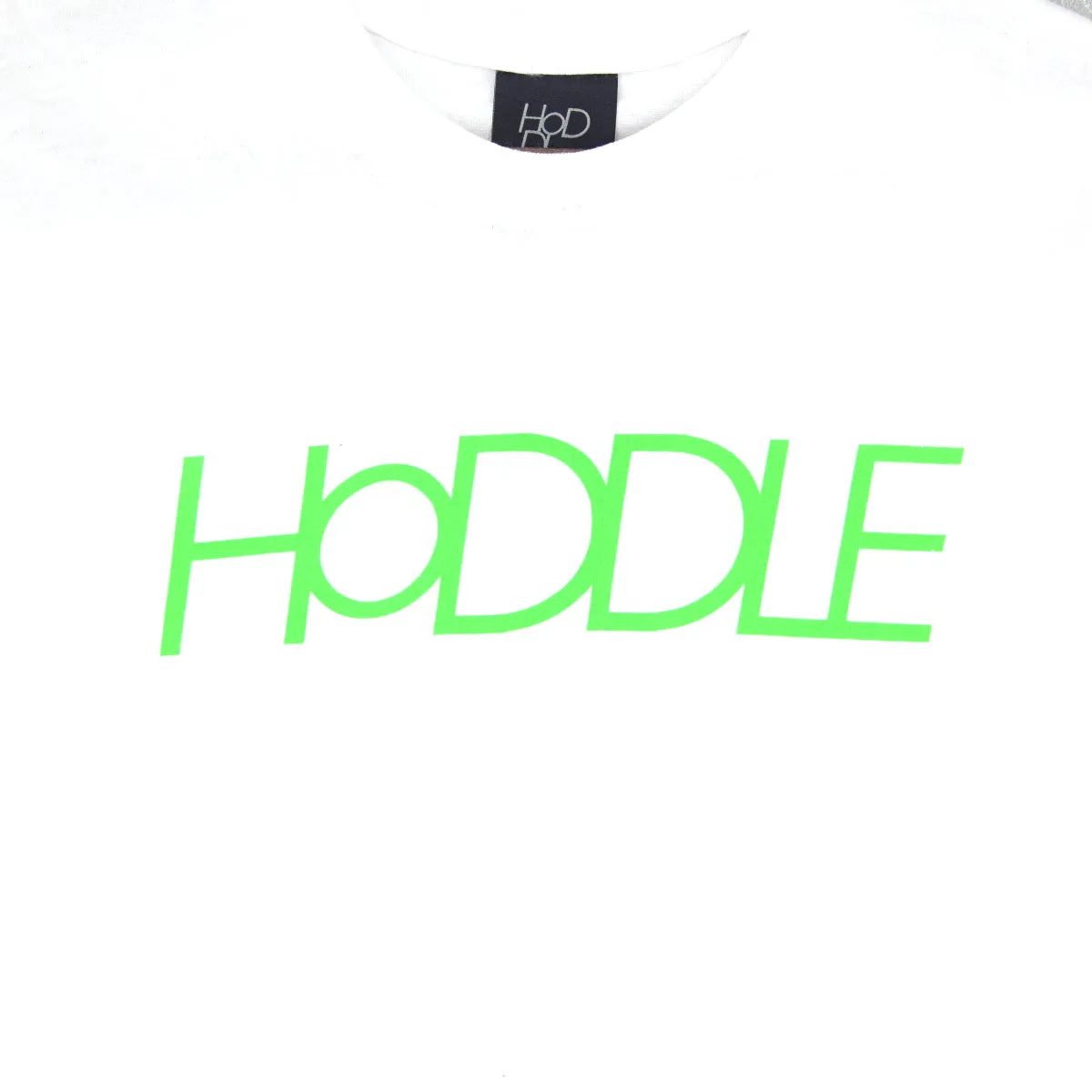 HODDLE "LOGO" TEE WHITE - GREEN LOGO Workout Gear Casual Chic Wear