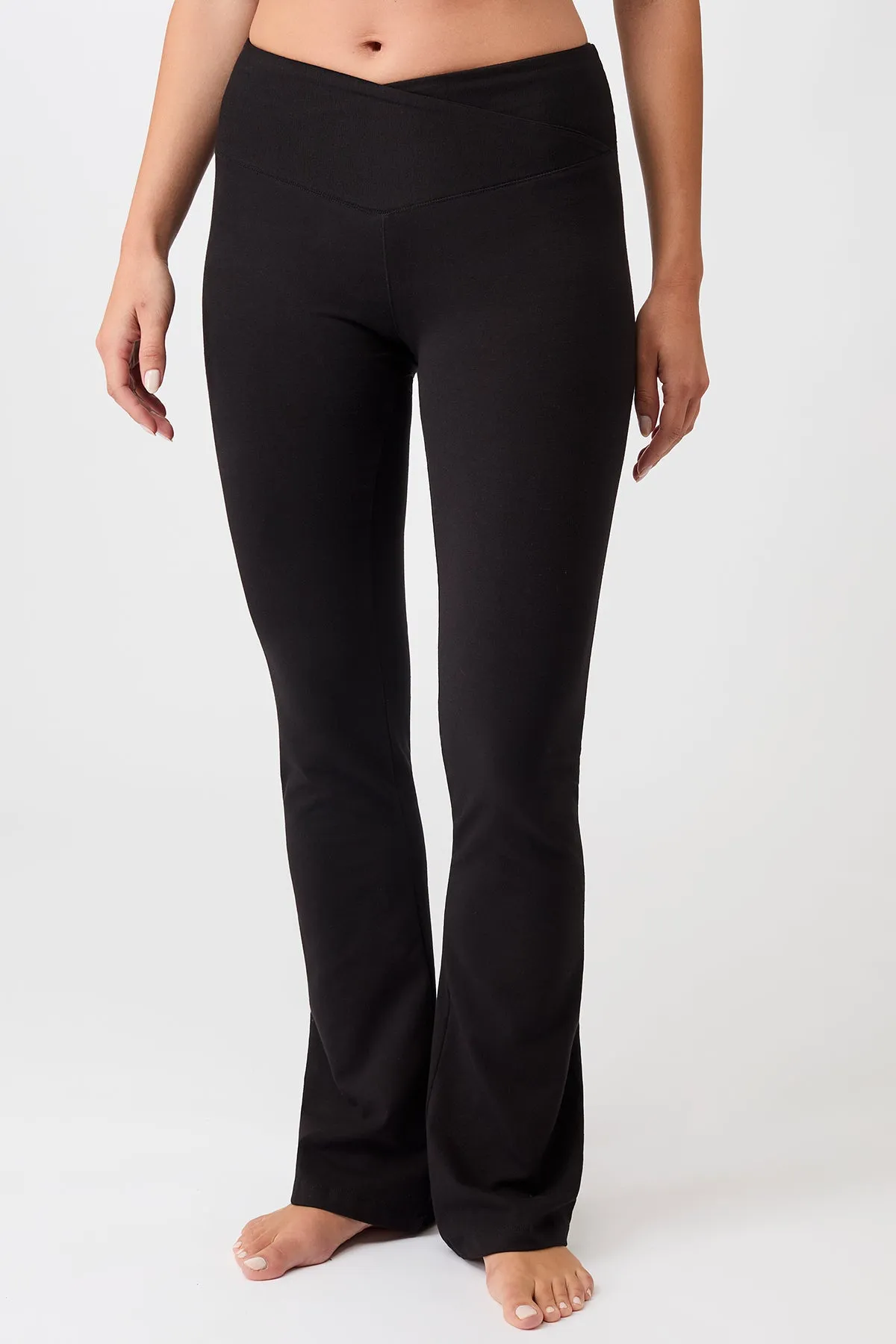 Soft Design High Rise Fit Envelope Flared Pants - Black, GOTS