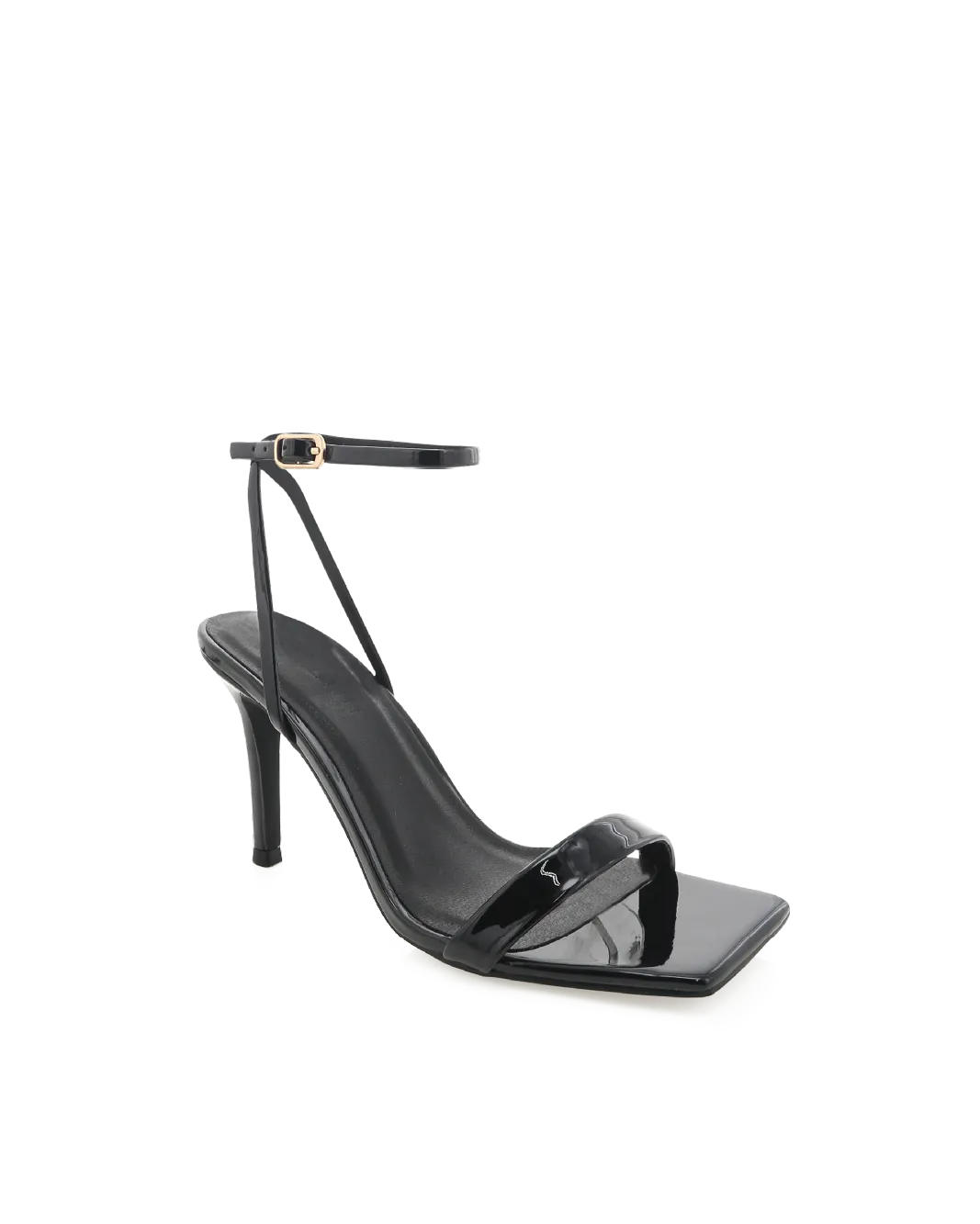 OCTANS - BLACK PATENT Open Toe Wedges