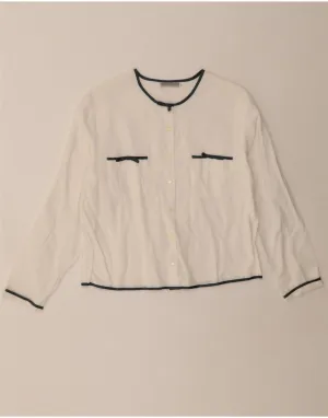 Adjustable Cuffs ALBA FORNARI Womens Shirt Blouse UK 14 Medium White Viscose
