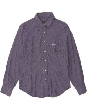 RIFLE Womens Shirt UK 14 Medium Blue Check Cotton EasyCare Fabric