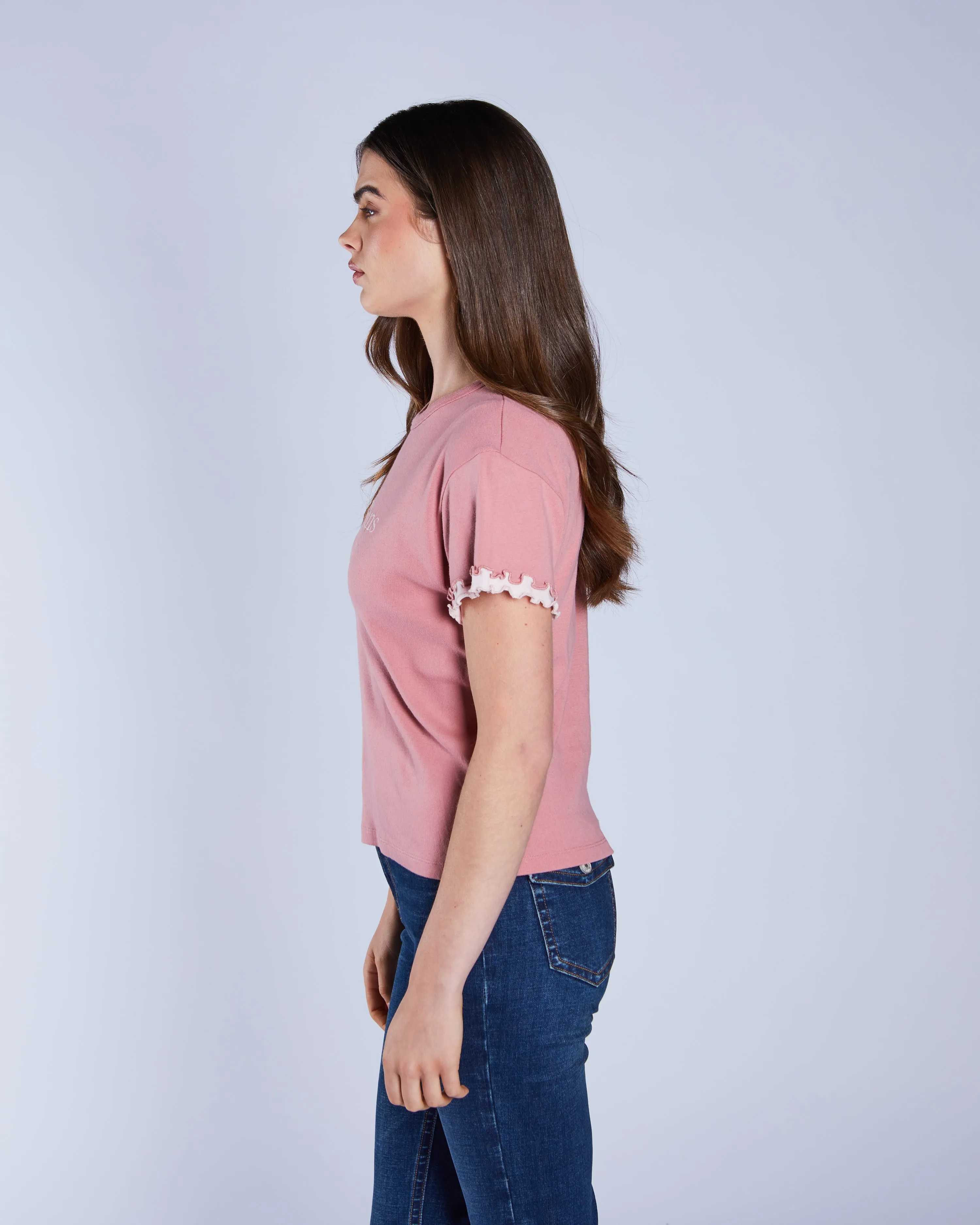 Bay Tee Blushed Rouje Recycled Polyester Thread Abstract mystery