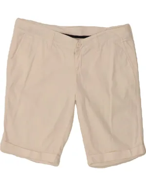 Checkered Style Reinforced Elasticity CONVERSE Womens Chino Shorts Large W32 White Cotton