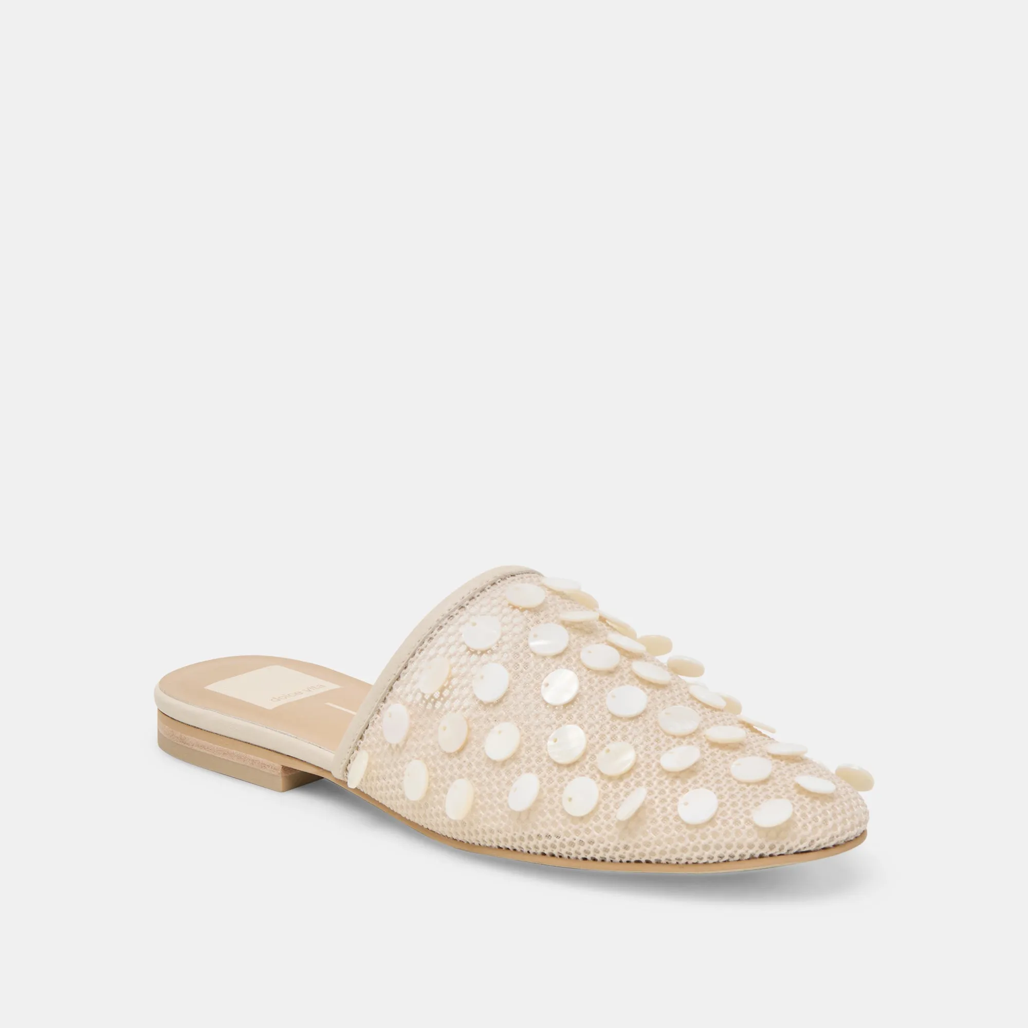 Deck Walk Toe box ROVA BEAD FLATS IVORY DISC MESH