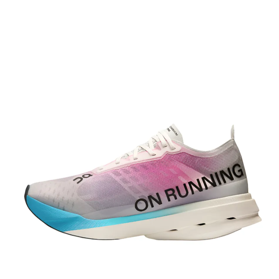 On Women's Cloudboom Strike Running Shoes in White/Horizon AW25 scientific - event running wear