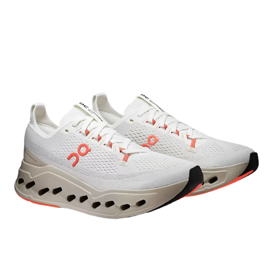 On Women's Cloudsurfer Max Running Shoes in Ivory/Salmon AW25 walkers' demand Contoured Footbed Tech
