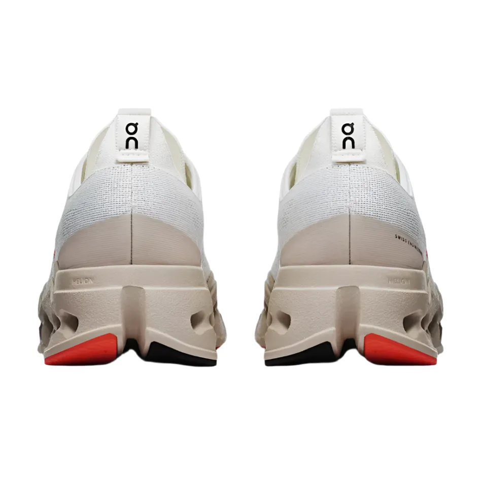 On Women's Cloudsurfer Max Running Shoes in Ivory/Salmon AW25 anatomical design