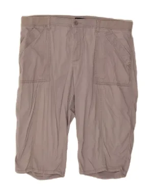 LEE Womens Mid Rise Relaxed Fit Bermuda Shorts W38  XL Grey Geometric Print