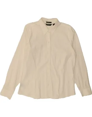 EDDIE BAUER Womens Shirt UK 16 Large Off White Cotton Durable Material Denim Blend