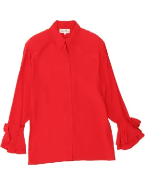 Friends Meetup Neutral Tones VINTAGE Womens Shirt Blouse UK 10 Small Red