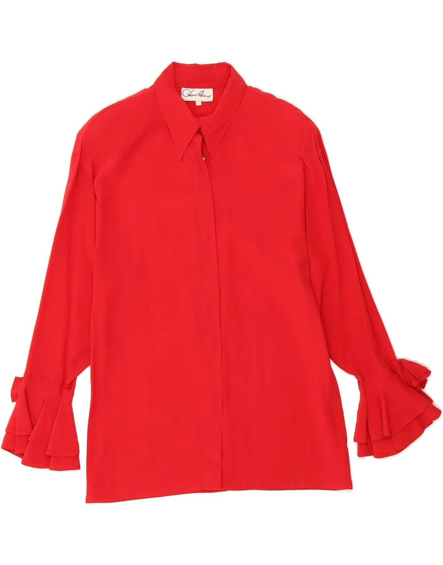 Friends Meetup Neutral Tones VINTAGE Womens Shirt Blouse UK 10 Small Red