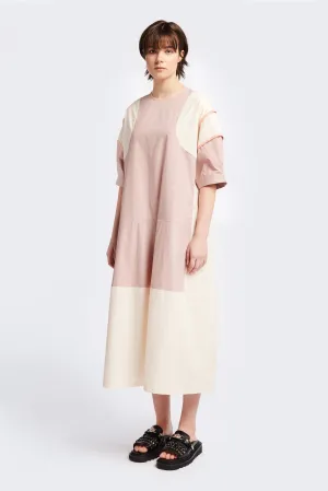 Air Touch Relaxed Layer Patch Dress Pale Peach