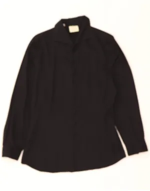 Mix-And-Match Athleisure Trend BENETTON Womens Shirt IT 46 Large Black Cotton