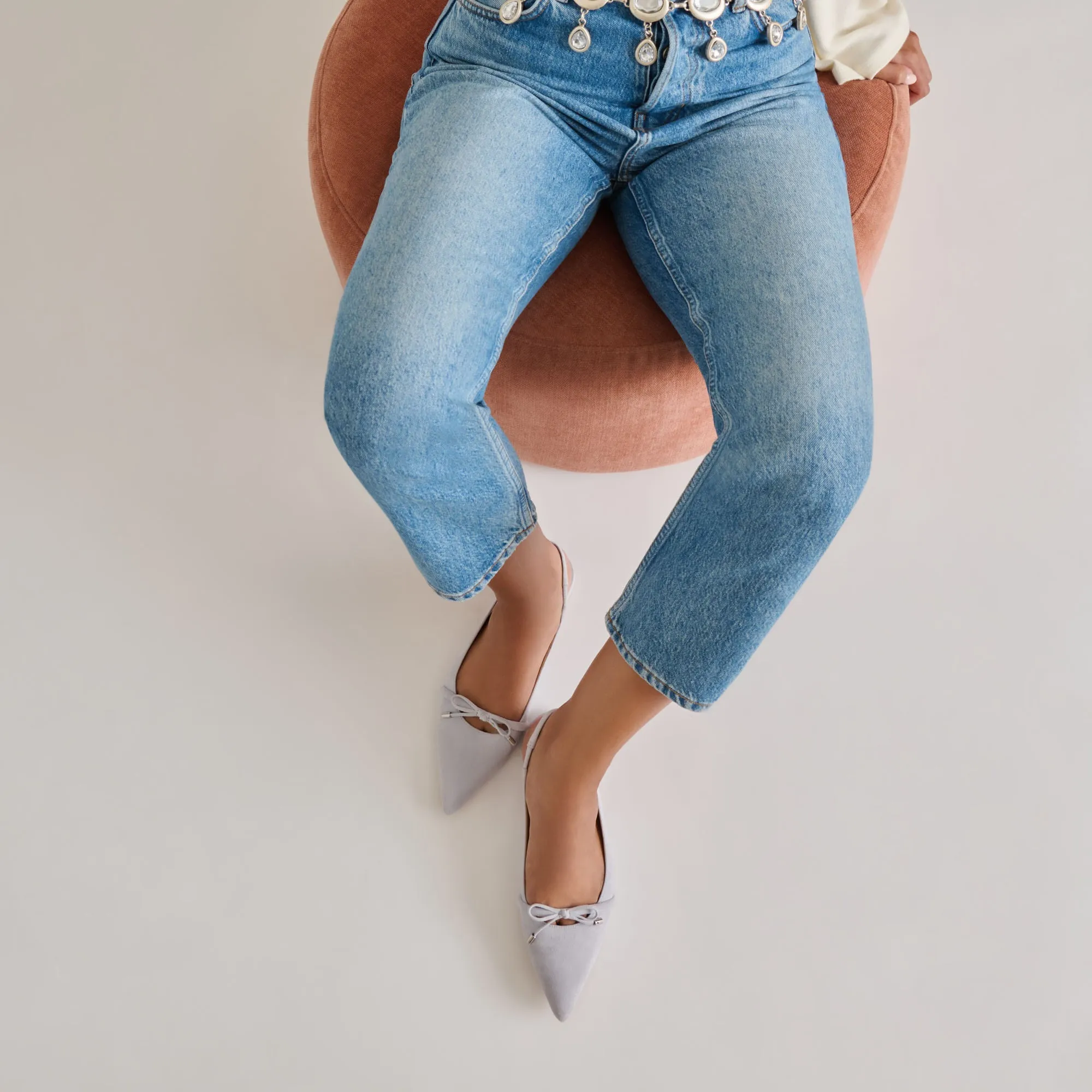 PAYGE FLATS DUSTY BLUE SUEDE Point Toe