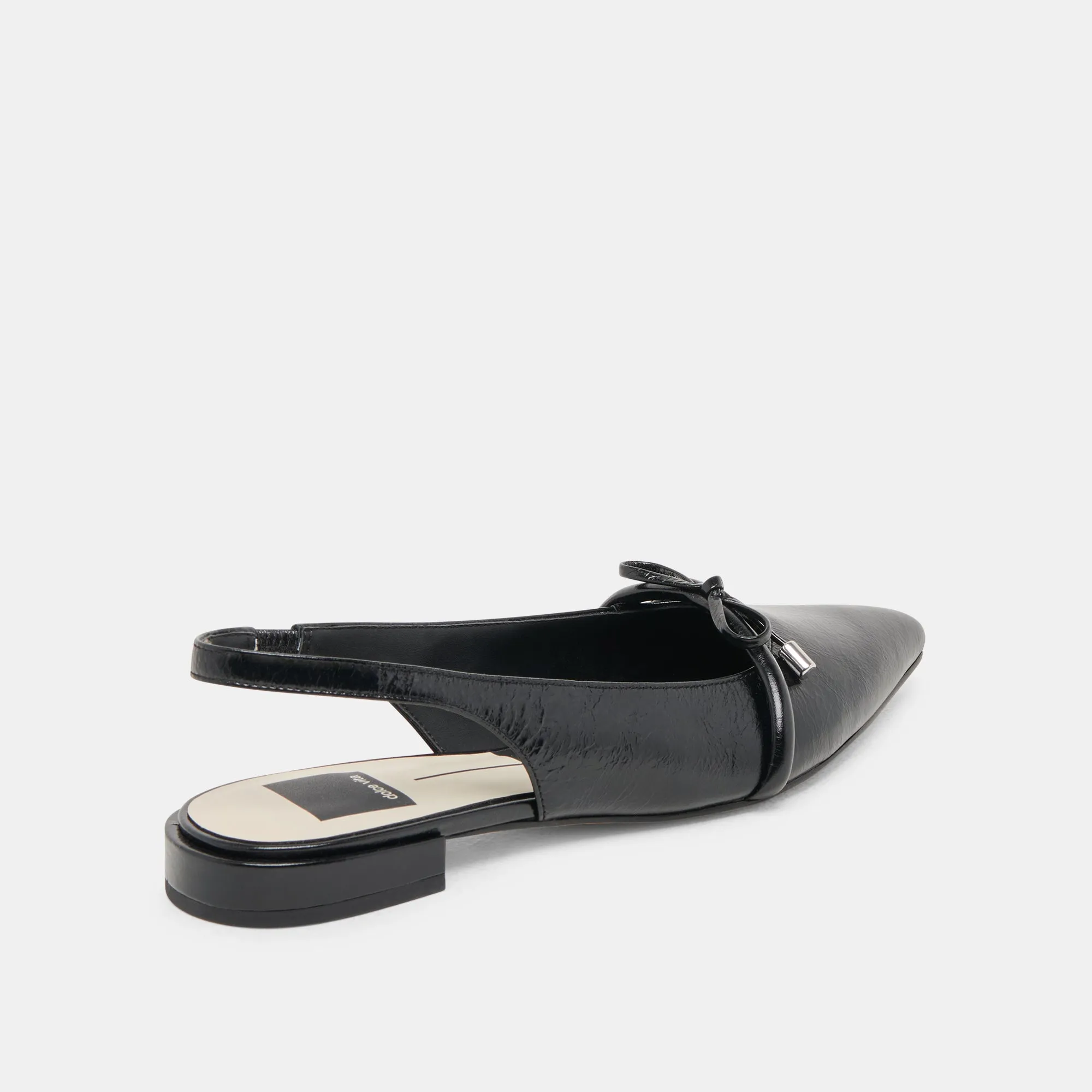 PAYGE FLATS MIDNIGHT CRINKLE PATENT Bridge Glow Urban Soft
