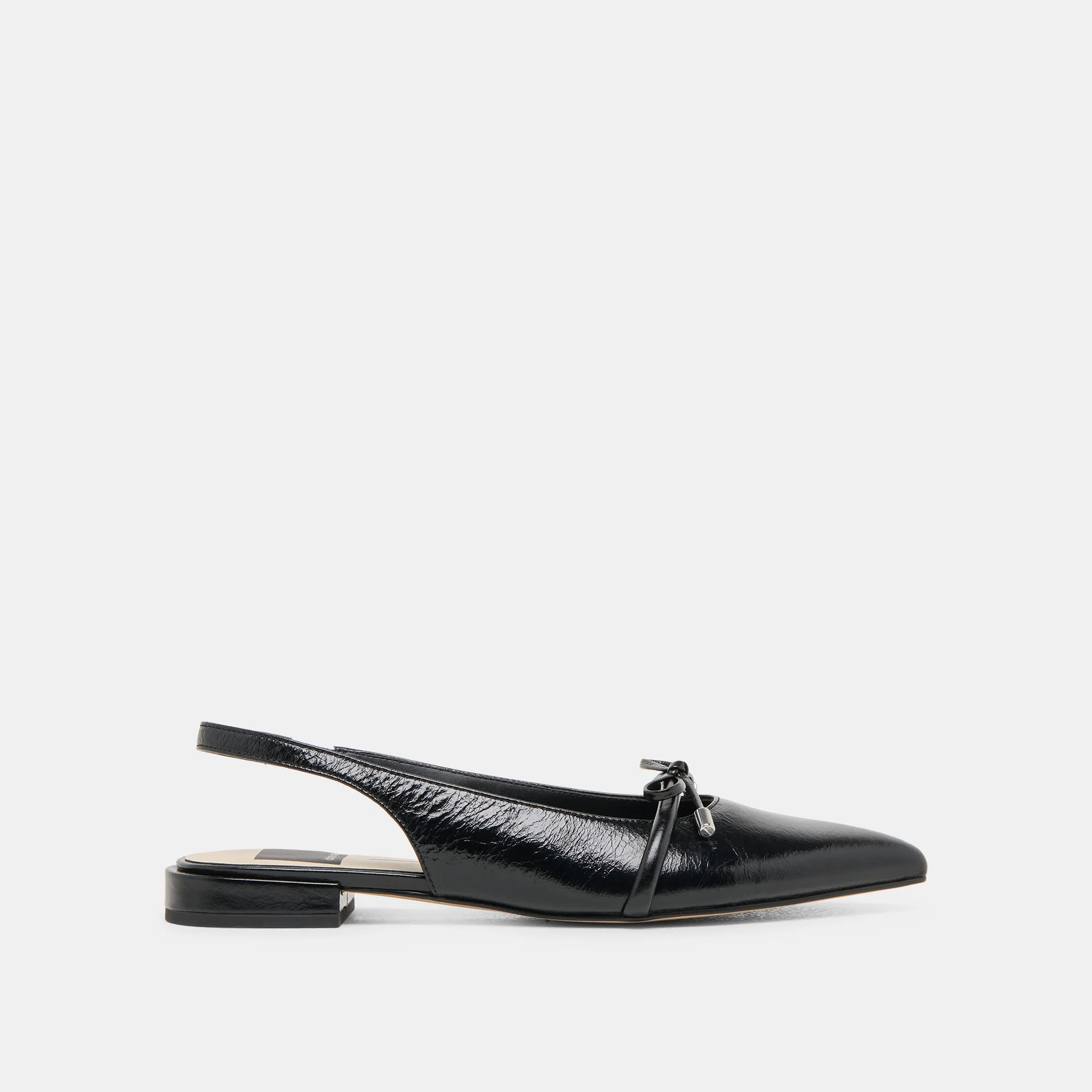 Square Toe PAYGE FLATS MIDNIGHT CRINKLE PATENT