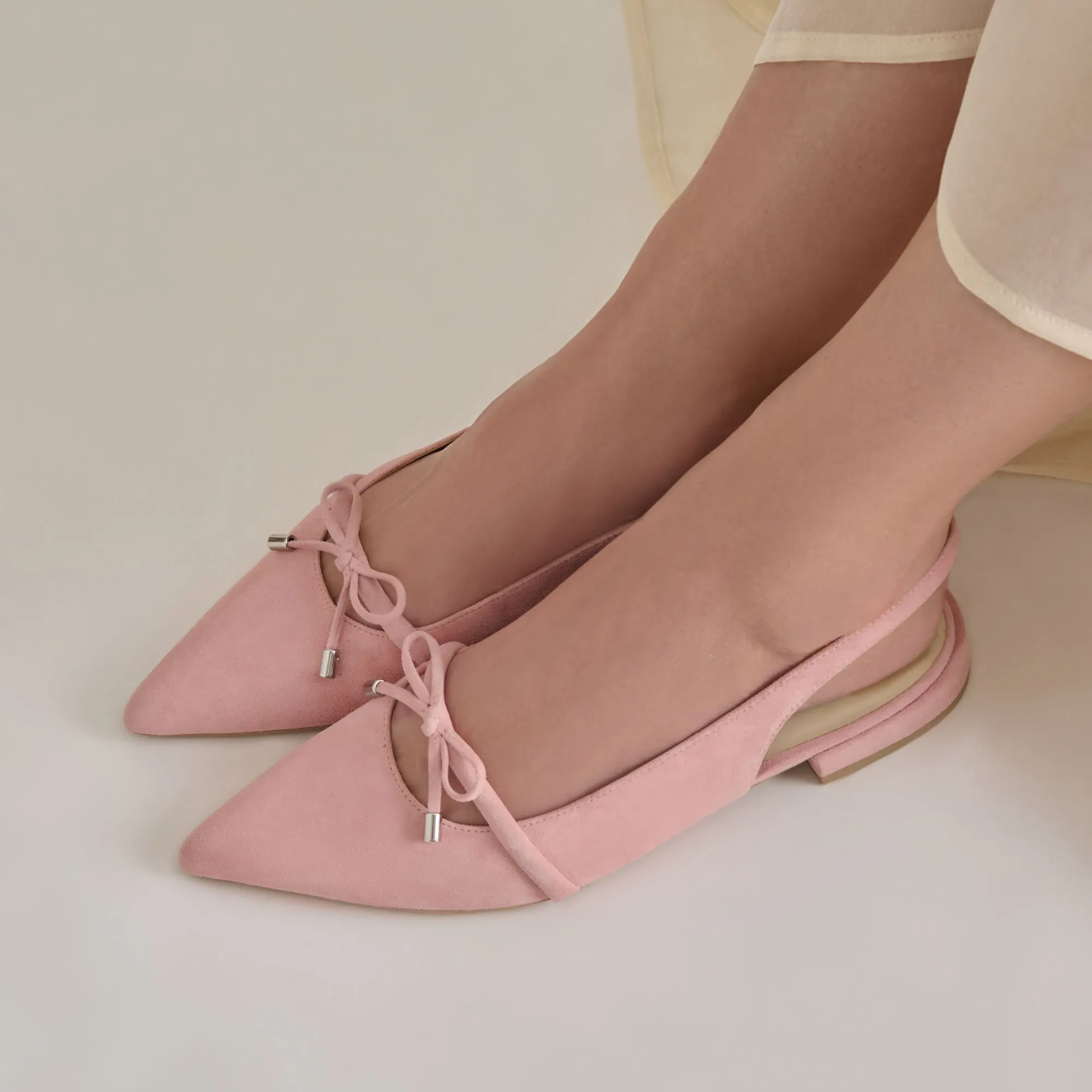 PAYGE FLATS PETAL PINK SUEDE Korean style